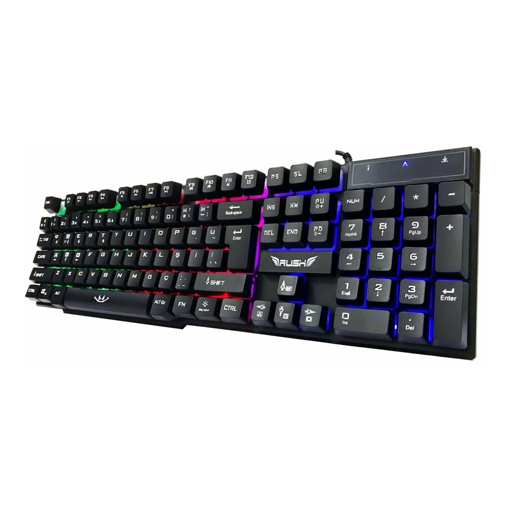 RUSH MEKANİK HİSLİ KLAVYE SİYAH PANEL RK101