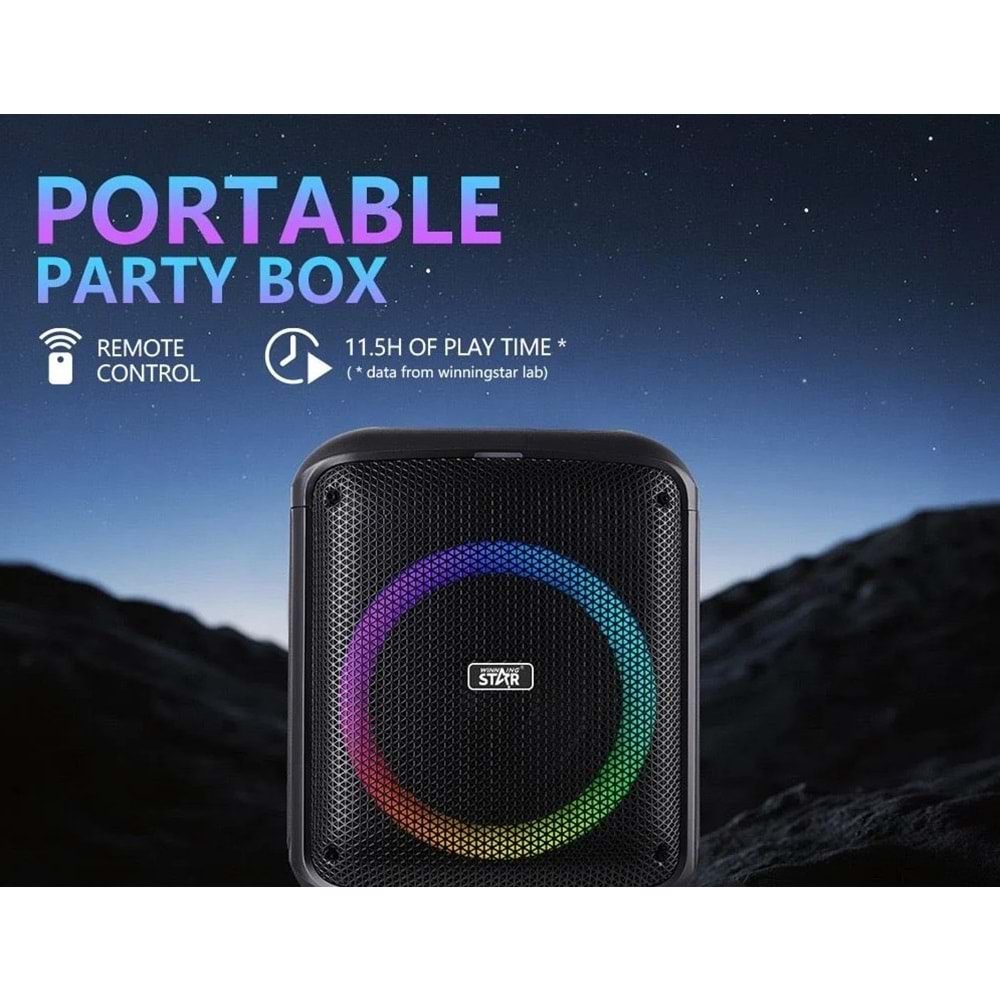 WİNNİNG STAR PORTABLE PARTY BOX MİKROFONLU ST-8101
