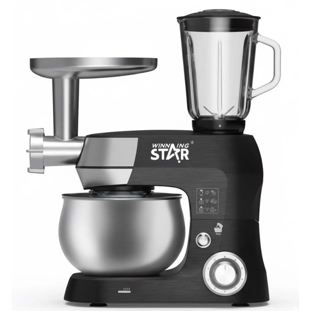 WİNNİNG STAR ST-5306 ÇOK AMAÇLI HAMUR YOĞURMA/BLENDER/KIYMA MAKİNESİ STAND MİXER