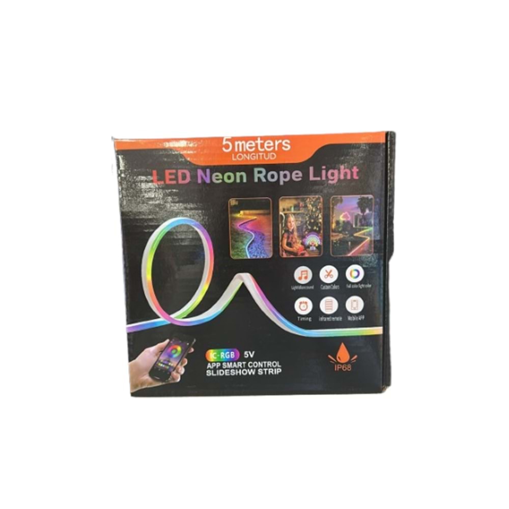 LED NEON ROPE LİGHT RGB LED SMART IŞIK 5 METRE LED ŞERİT