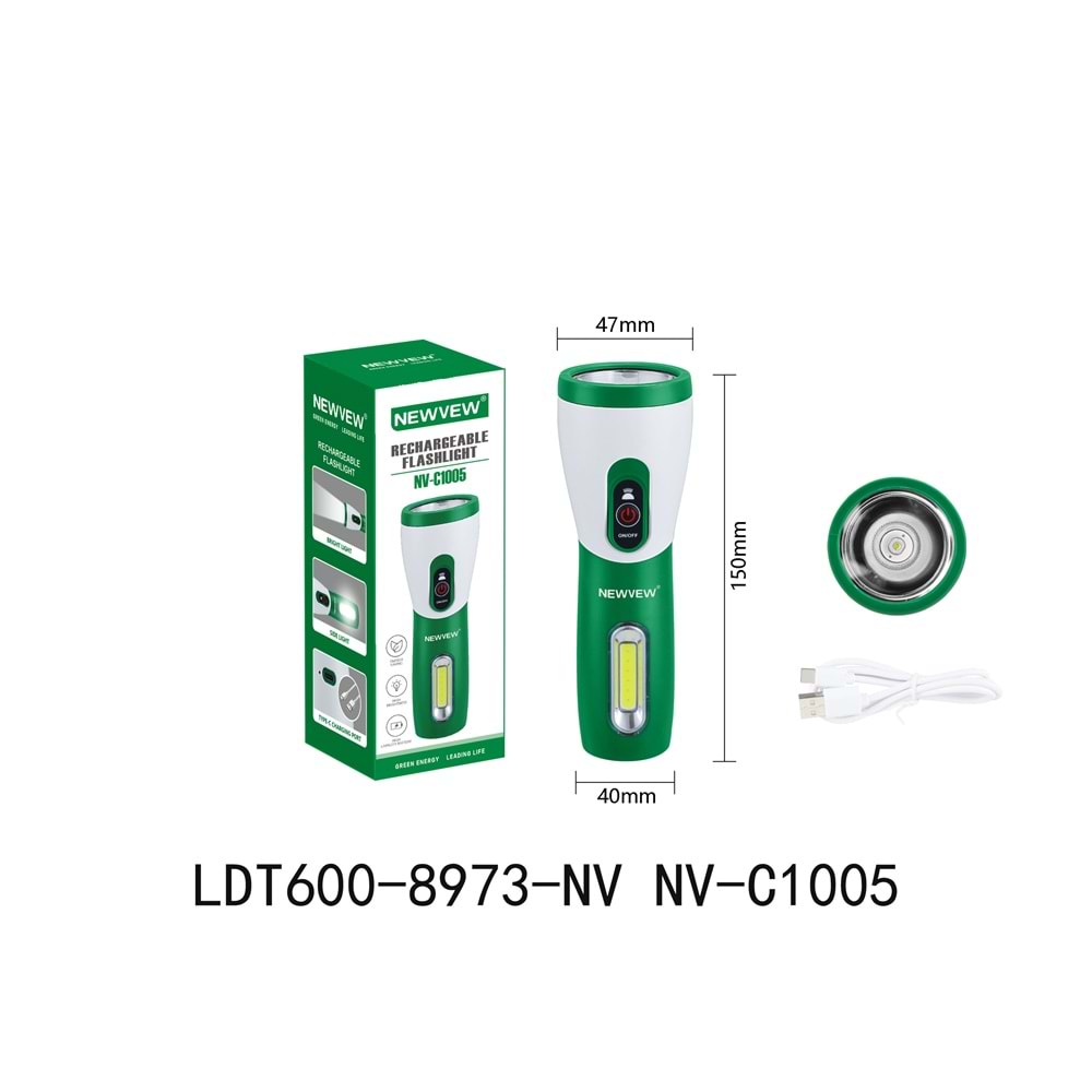 NEWVEW NV-C1005 ŞARJLI EL FENERİ 1200MAH