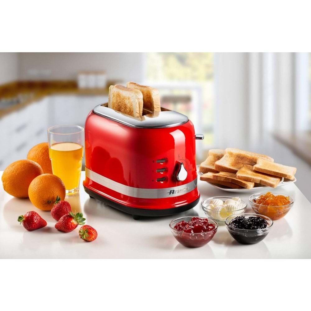 ARİETE 0149 MODERNA EKMEK KIZARTMA MAKİNESİ - KIRMIZI