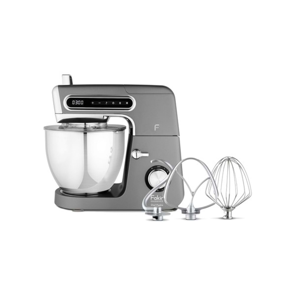 FAKİR CHEF PASTRO MUTFAK ŞEFİ & STAND MİKSER GÜÇLÜ ANTRASİT 6LT 3 BAŞLIKLI