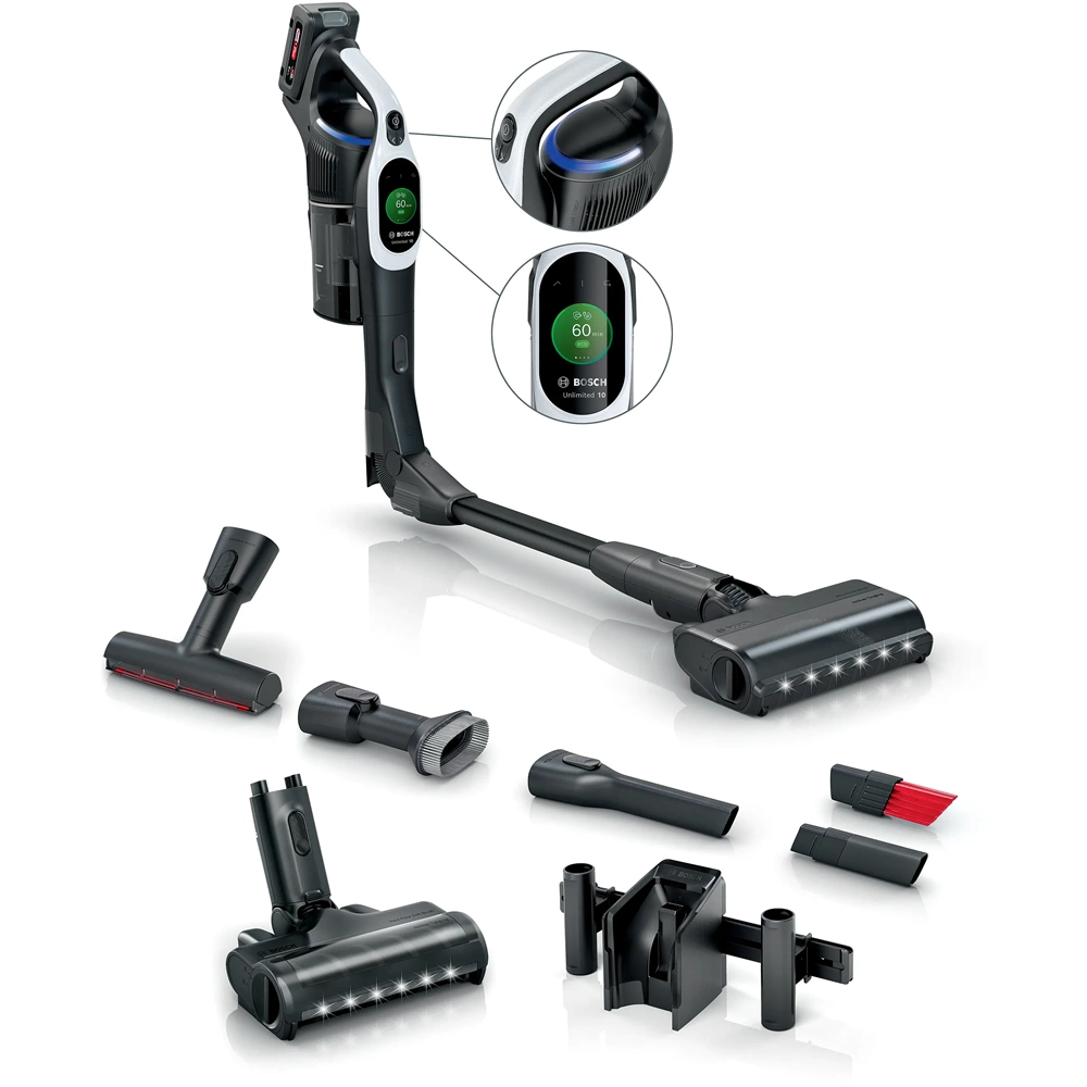 BOSCH BCS1041WAC UNLİMİTED 10 ŞARJLI DİKEY ELEKTRİKLİ SÜPÜRGE BEYAZ