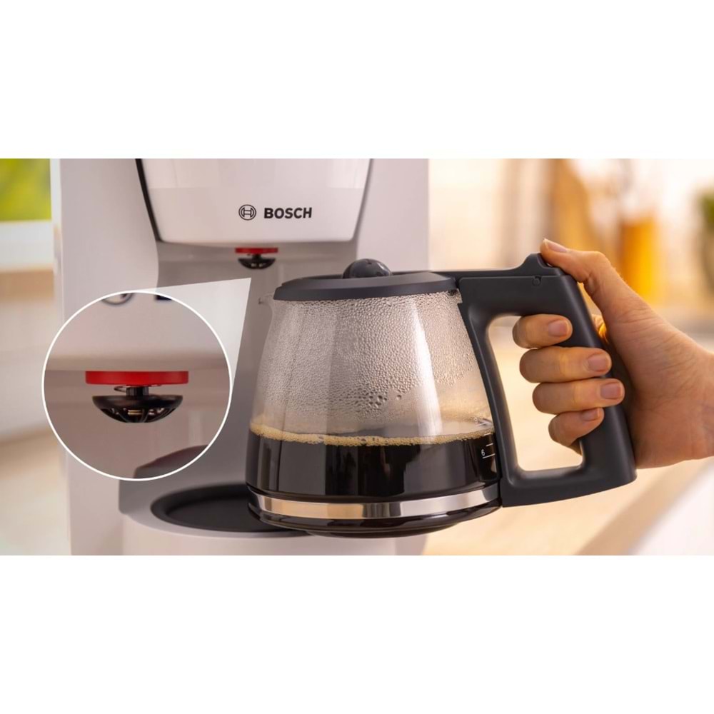 BOSCH TKA3M131 FİLTRE KAHVE MAKİNESİ CAM HAZNELİ 1.25L - BEYAZ