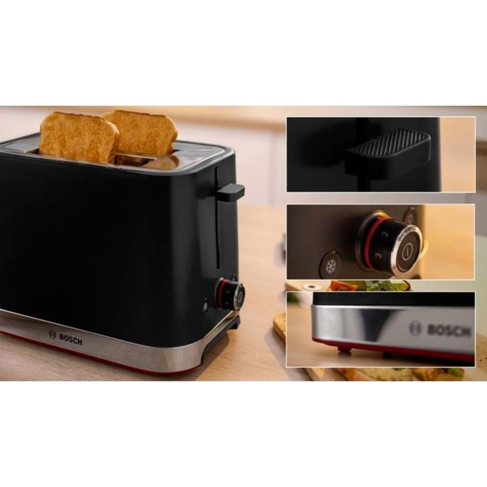 BOSCH TAT4M223 MYMOMENT 2 DİLİMLİ EKMEK KIZARTMA MAKİNESİ - SİYAH