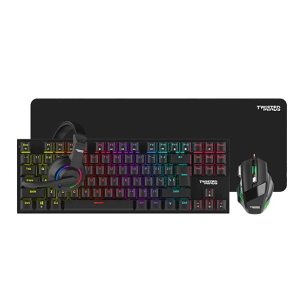 TWİSTED MİNDS TM-FUSİON-XI 4 İN 1 OYUN PAKETİ ( KLAVYE, MOUSE, MOUSEPAD, KULAKLIK )