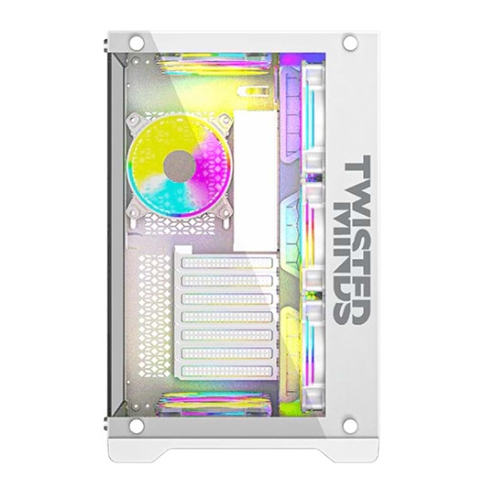 TWİSTED MİNDS TM1-W-S BULLET-07 ORTA TEMPERLİ CAM MİD TOWER OYUNCU KASASI BEYAZ