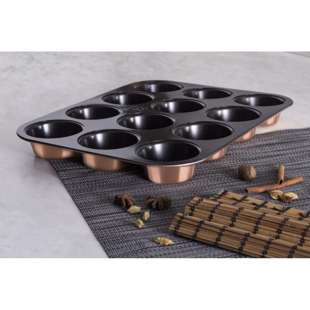 BERLİNGERHAUS BH-6473 12Lİ MUFFİN KALIBI ROSE GOLD