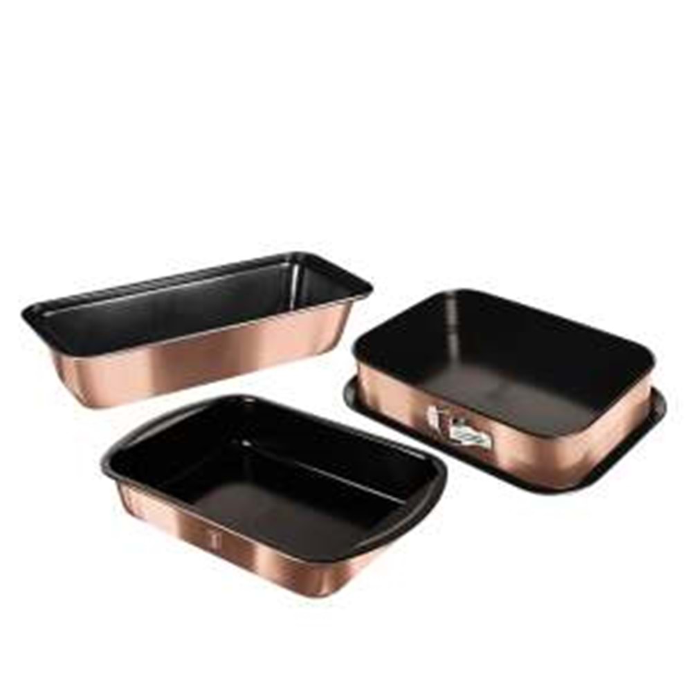 BERLİNGERHAUS BH-7633 KEK KALIBI SETİ 3 PARÇA ROSE GOLD