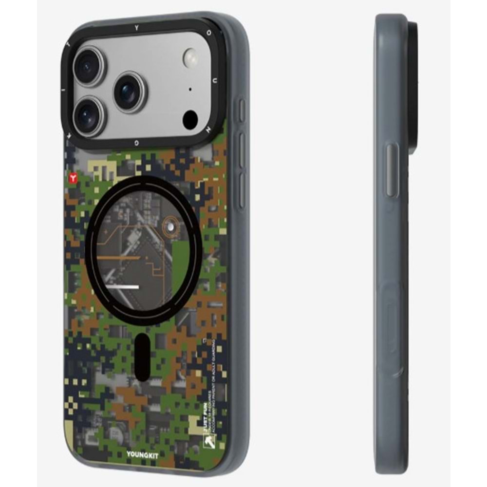 YOUNGKİT KAMUFLAJ KILIF İPHONE 17 PRO YEŞİL
