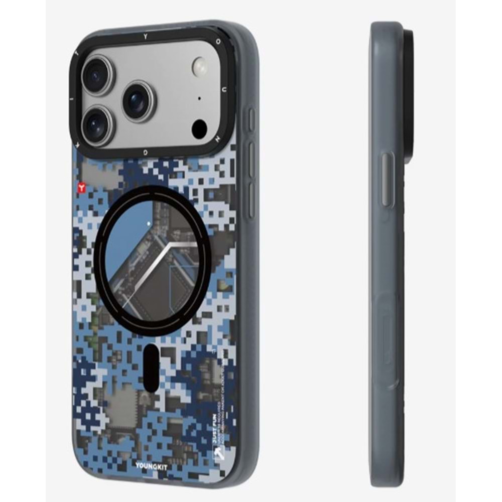 YOUNGKİT KAMUFLAJ KILIF İPHONE 17 PRO MAVİ