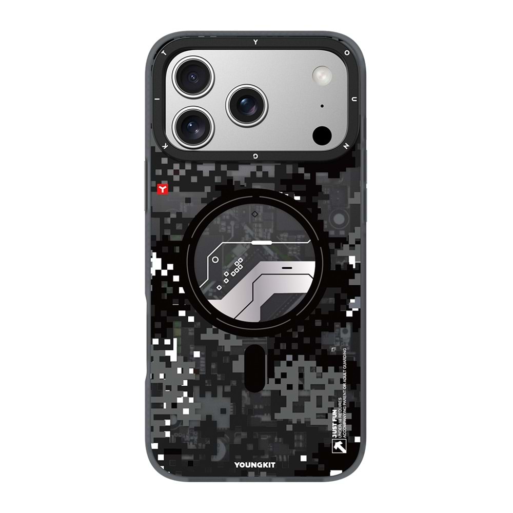 YOUNGKİT KAMUFLAJ İPHONE 17 PRO MAX SİYAH/GRİ