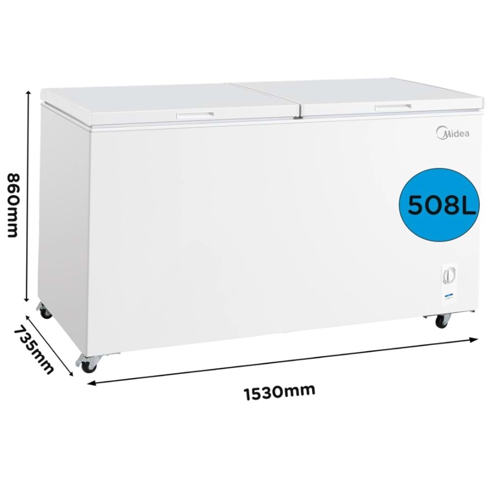 MIDEA MDRC698FEE01 508 LT LOW FROST SANDIK TİPİ DERİN DONDURUCU BEYAZ