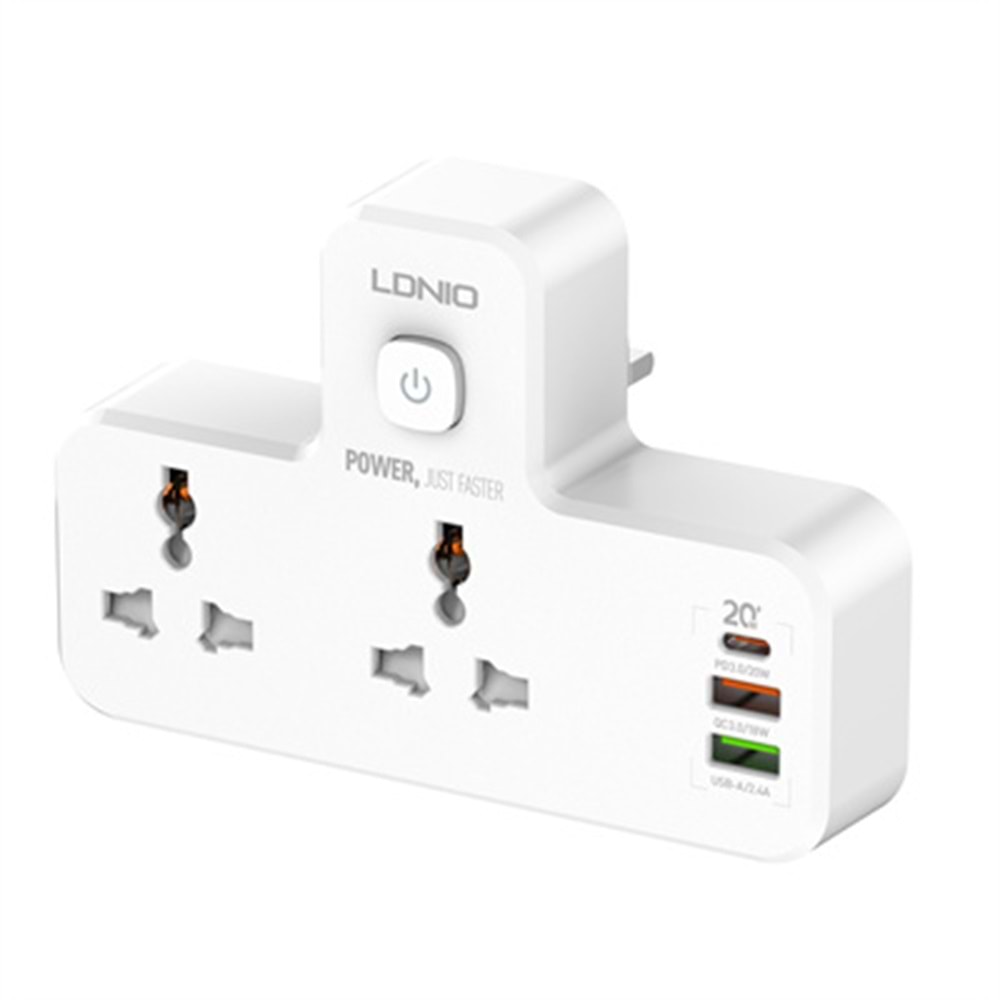 LDNIO 2 AC OUTLETS PORTABLE EXTENSİON POWER SOCKET WİTH LED LAMP SC2311