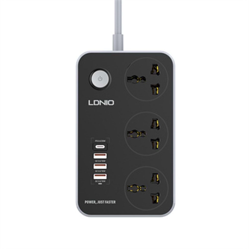 LDNIO 2500W 3 AC OUTLETS UNİVERSAL POWER STRİP SC3412