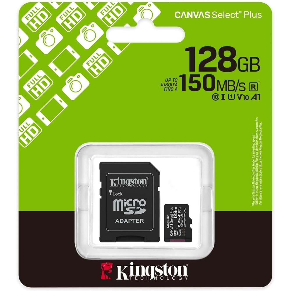 KİNGSTON CANVAS MİCROSDXC SDCS3 128GB HAFIZA KARTI