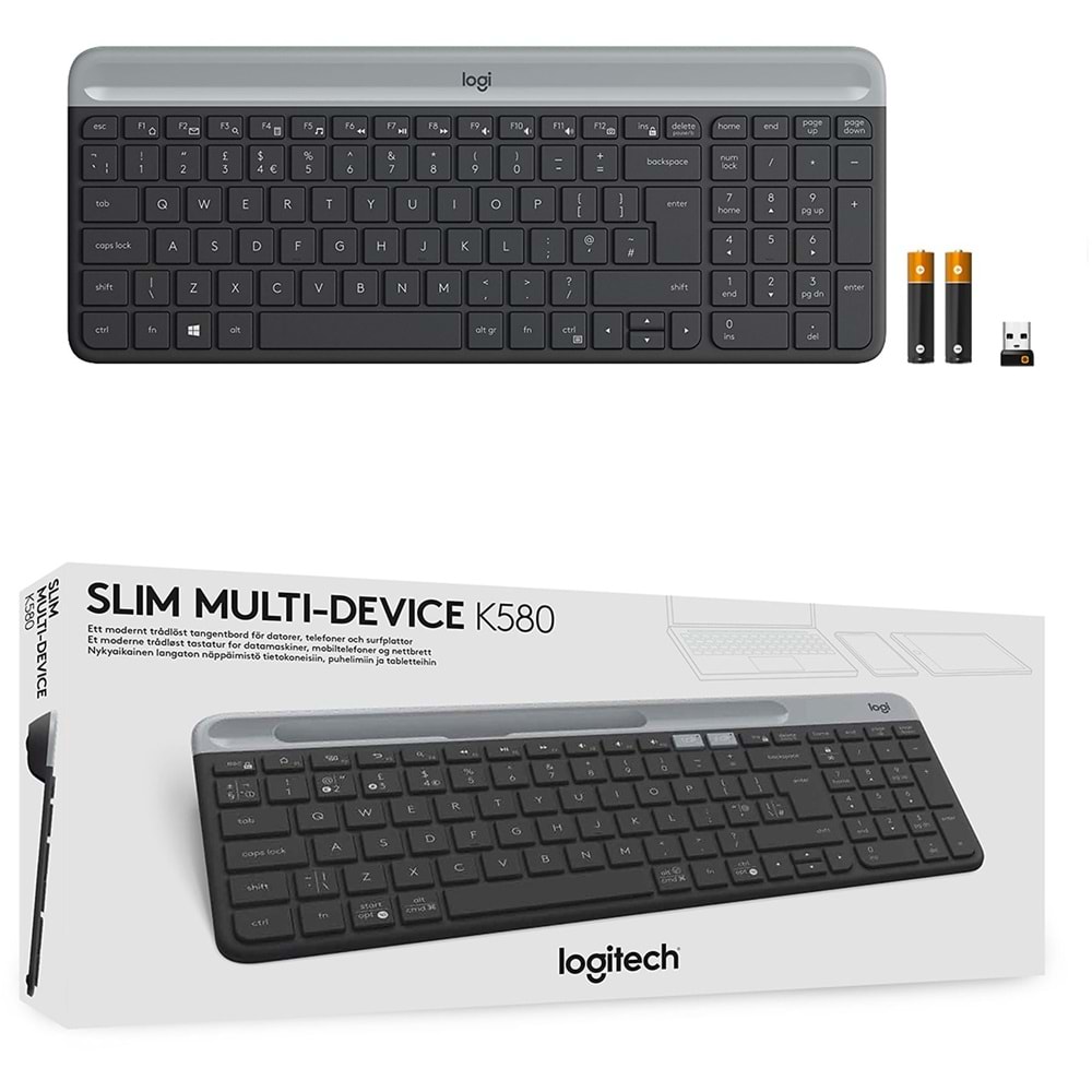 LOGİTECH K580 SLİM MULTİ-DEVİCE KABLOSUZ KLAVYE SİYAH