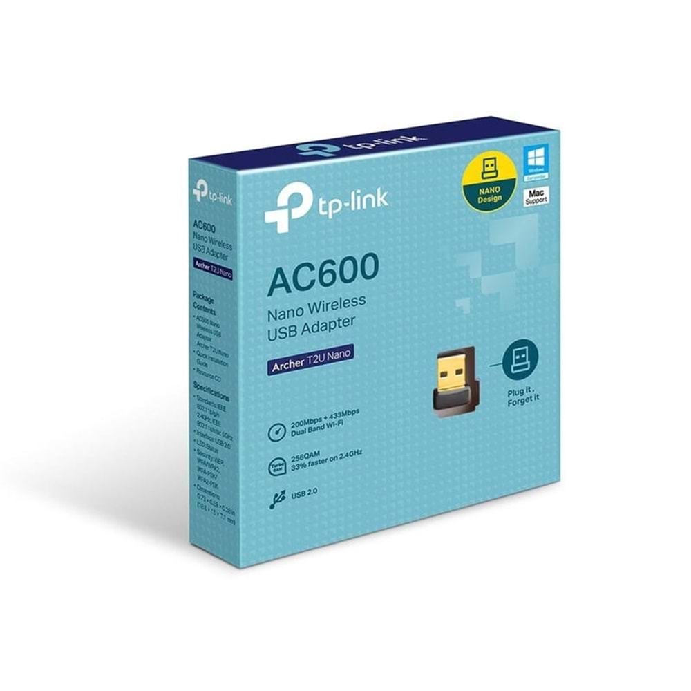 TP-LİNK ARCHER T2U NANO AC600 NANO WİRELESS USB ADAPTER