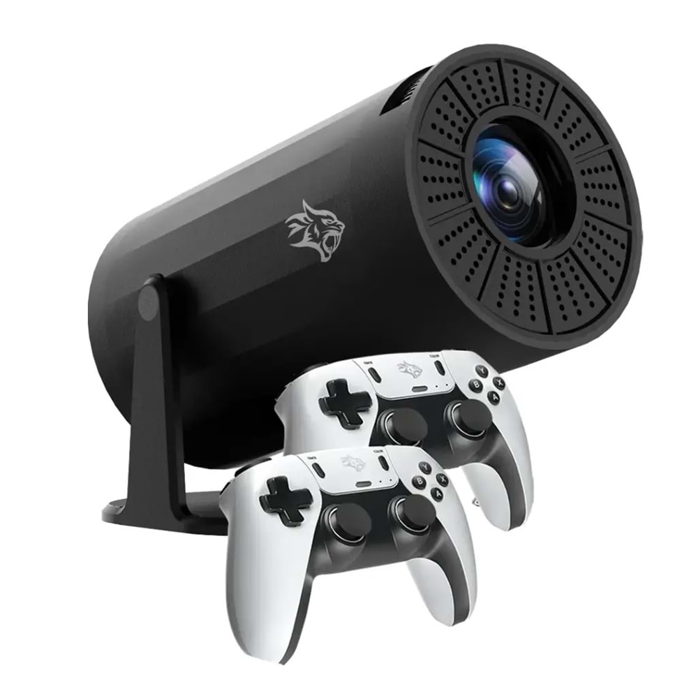 PORODO GAMİNG 4K PROJEKTÖR ANDROİD 11 OTOMATİK KEYSTONE VE GAMEPAD KONTROLCÜ - SİYAH PDX639BK