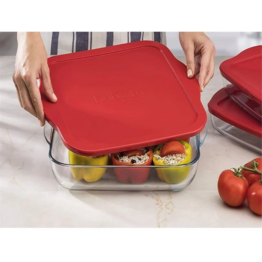 Paşabahçe Borcam 220x220 mm Kapaklı Kare Fırın Tepsisi 59034