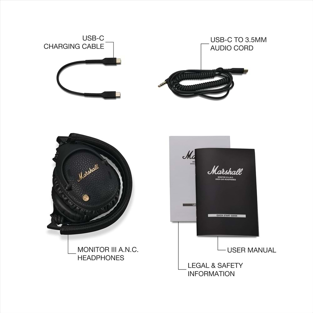 MARSHALL MONITOR III ANC KABLOSUZ BLUETOOTH KULAKLIK SİYAH