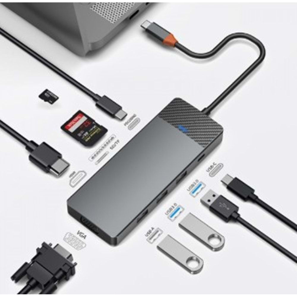 A921HV WİWU ALPHA 9İN1 TYPE-C HUB