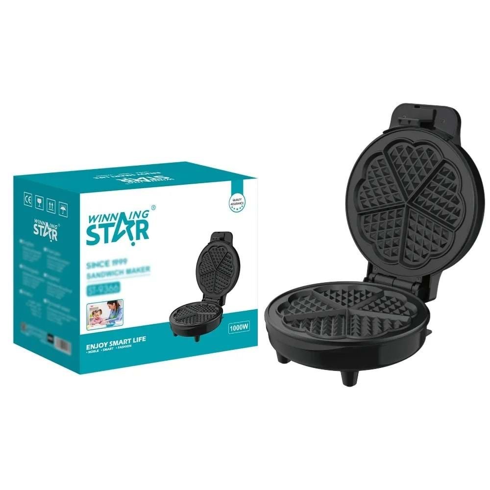 Winning Star ST-9366 Waffle Makinesi 1000W | Yapışmaz Kaplama Elektrikli Waffle Maker