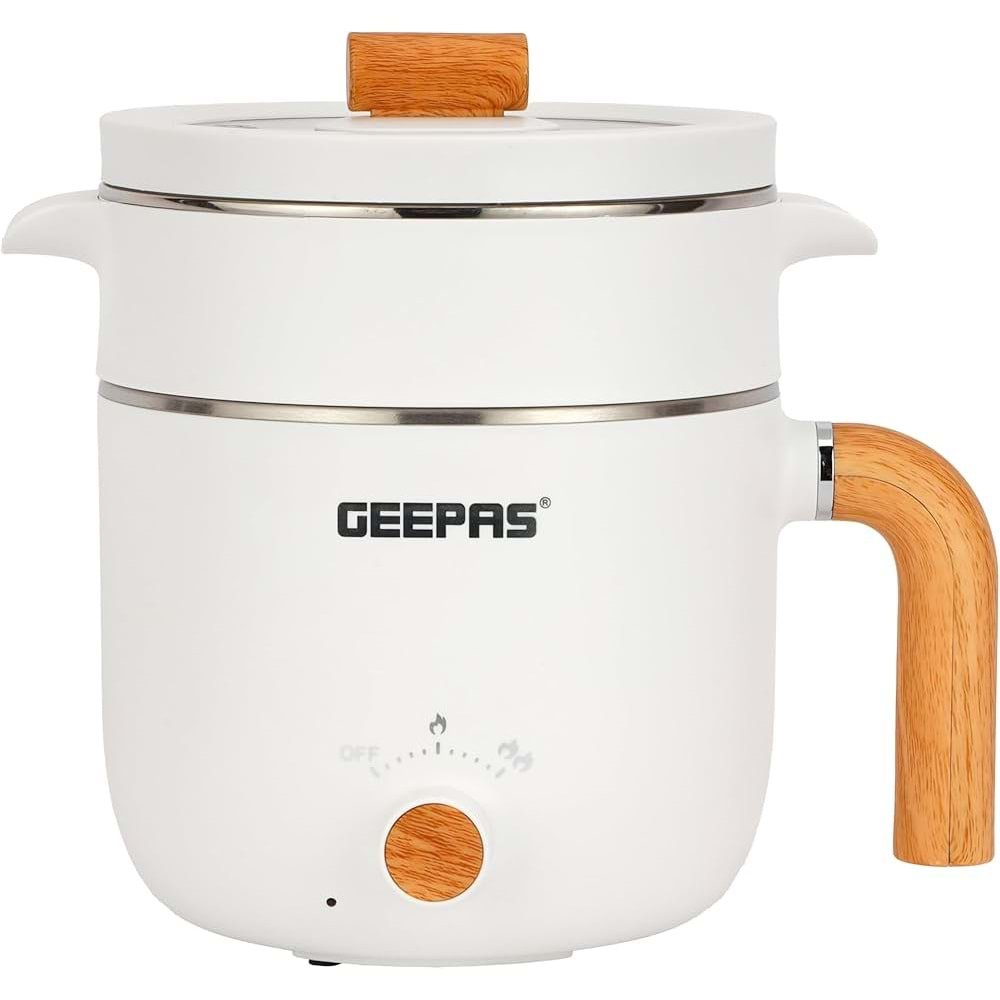 GEEPAS GMC35050 1.2L ÇOK FONKSİYONLU ELEKTRİKLİ PİŞİRİCİ - BUHARLI PİŞİRME APARATLI PASLANMAZ ÇELİK İÇ HAZNE - BEYAZ