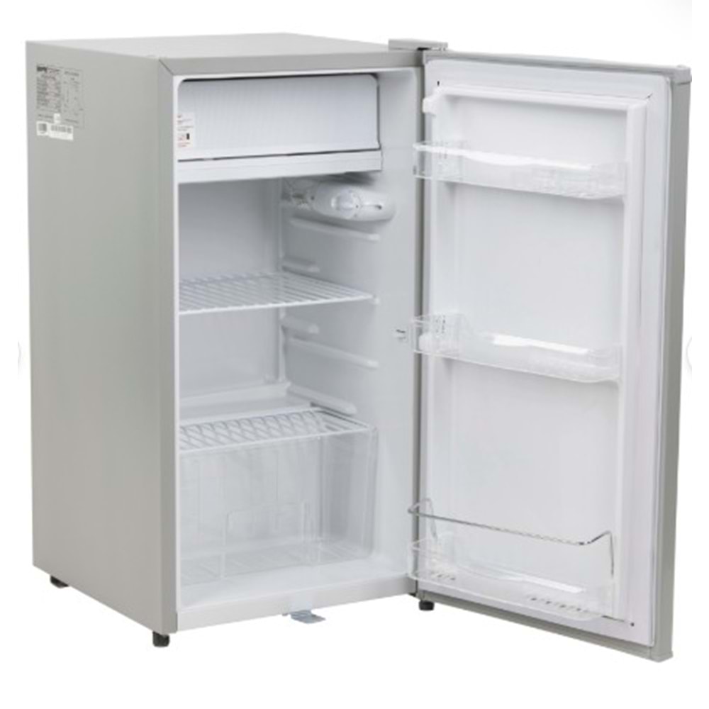GEEPAS GRF115SPEH 110L GÜMÜŞ MİNİ BUZDOLABI - GÜÇLÜ KOMPRESÖR, EMNİYET KİLİDİ, AYARLANABİLİR TERMOSTAT