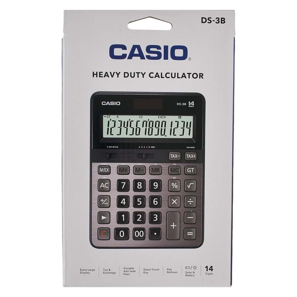CASIO DS-3B PROFESYONEL MASAÜSTÜ HESAP MAKİNESİ 14 HANELİ