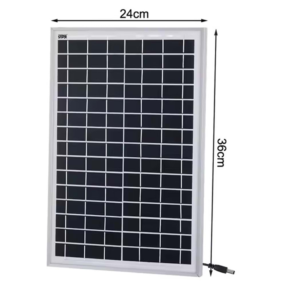 WINNING STAR ST-002 15V 10W GÜNEŞ PANELİ - ST-4004 SOLAR FAN UYUMLU 5 METRE KABLOLU ŞARJ PANELİ