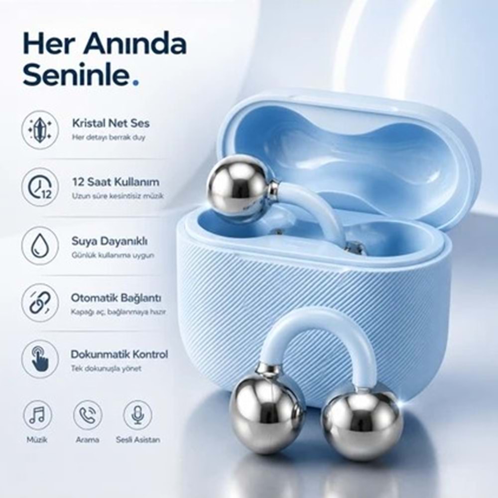 ABBRUCH NE-11S KABLOSUZ BLUETOOTH KÜPE KULAKLIK MAVİ