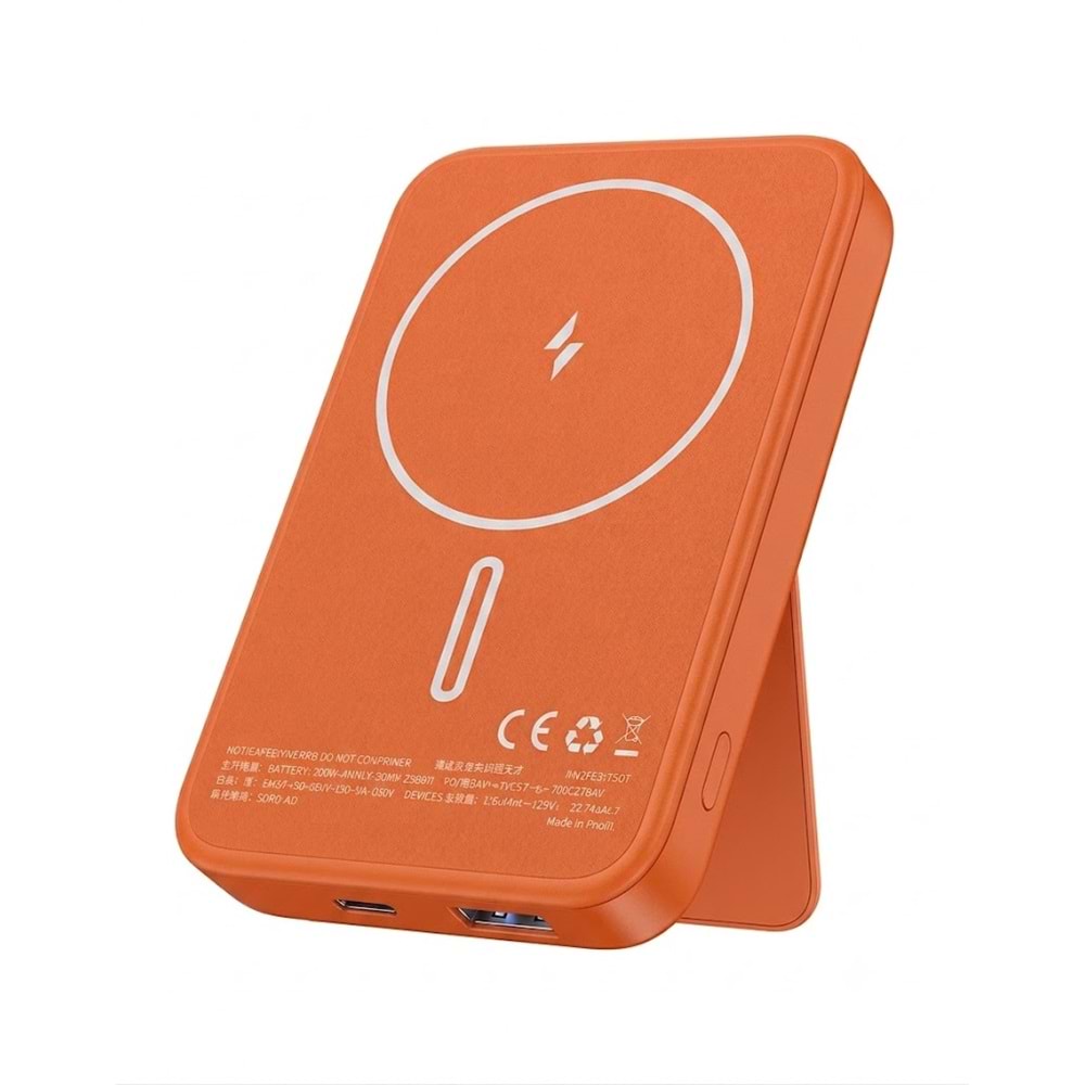 SUNİX PB-160 22.5W 10000MAH MAGSAFE POWERBANK TURUNCU