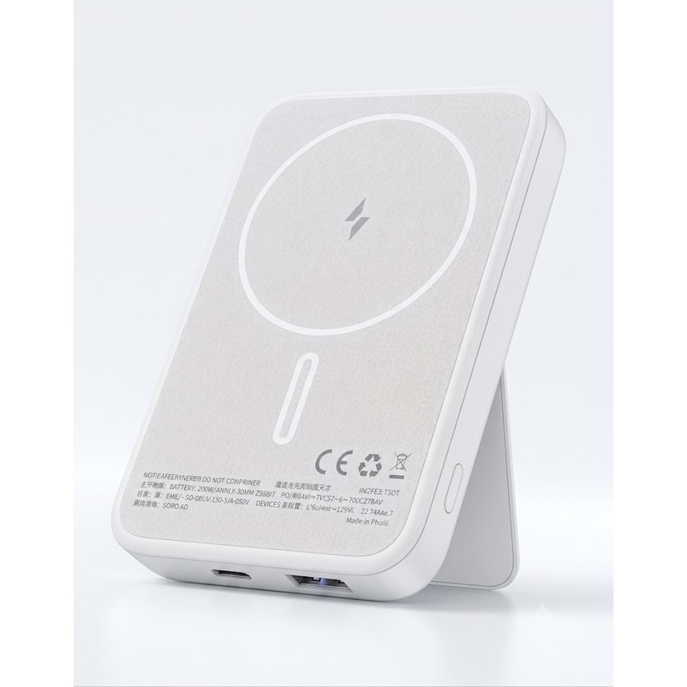 SUNİX PB-160 22.5W 10000MAH MAGSAFE POWERBANK BEYAZ