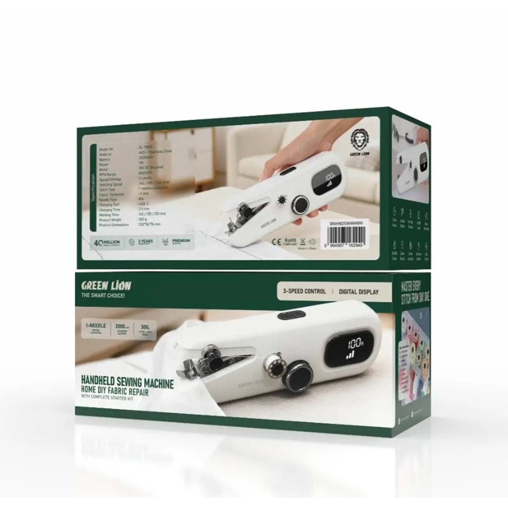 Green Lion Taşınabilir El Dikiş Makinesi - Beyaz GNHNDSWMHWH