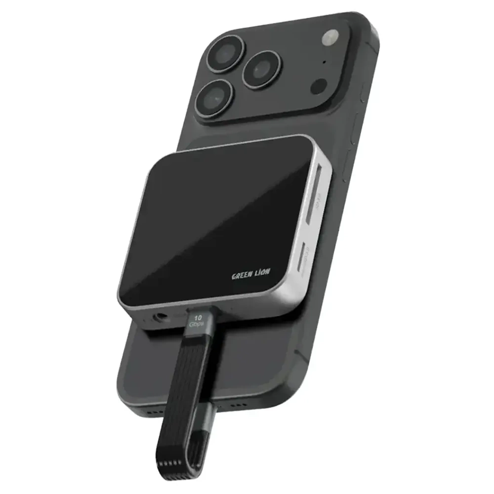 Green Lion 8'i 1 Arada USB-C Hub Çoklayıcı Adaptör - Siyah GN8N1HUBMGBK