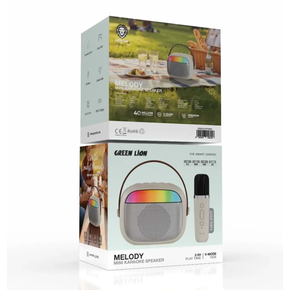 Green Lion Melody Mini Karaoke Hoparlör - Bej GNMLDYSP38BG