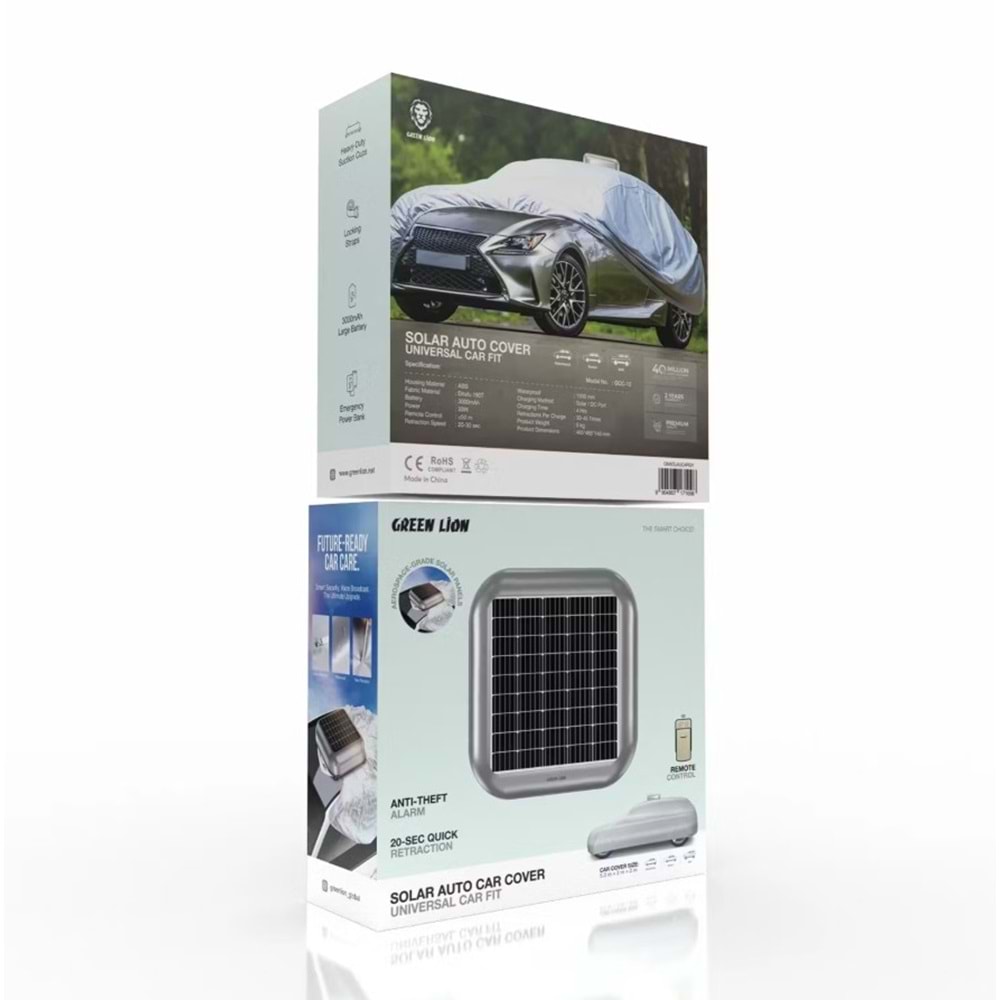 GREEN LİON GNSOLAUCARGY SOLAR AUTO OTOMATİK ARAÇ ÖRTÜSÜ - GRİ