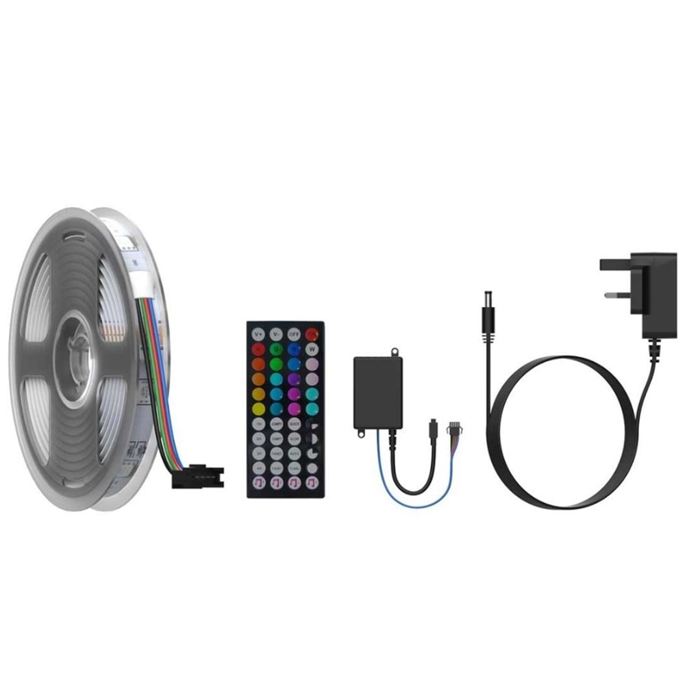 PORODO RGB LED ŞERİT IŞIK 5M SESE DUYARLI KUMANDALI - PB-RGBSL