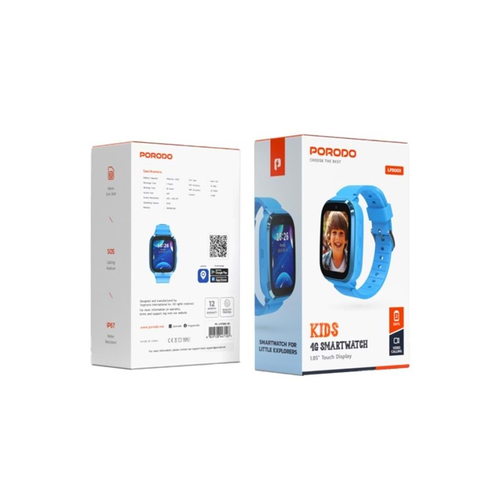 PORODO 4G GPS AKILLI ÇOCUK SAATİ JUNICARE MAVİ - PDLFST003BU