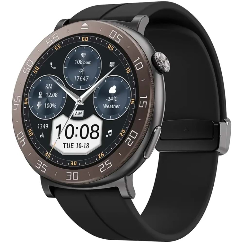 PORODO SALUD SMARTWATCH 1.43 AMOLED AKILLI SAAT KAHVERENGİ SİYAH - PDSWT67BK