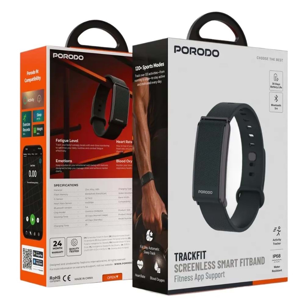 PORODO TRACKFİT AKILLI BİLEKLİK YEŞİL - PDSB1062GN