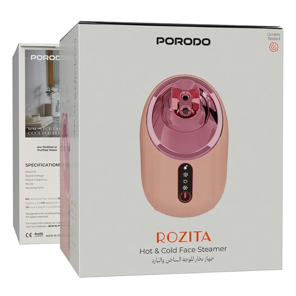 PORODO ROZITA SICAK SOĞUK YÜZ BUHAR MAKİNESİ PEMBE - PDLFSTS2025PK
