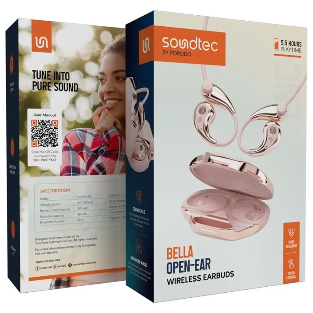 PORODO BELLA TWS KABLOSUZ KULAKLIK PEMBE - PDSTYX49PK