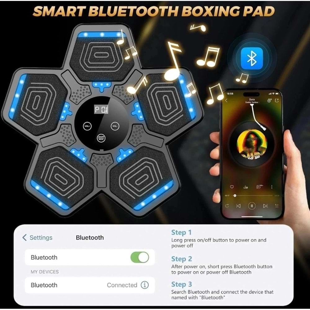 MDHL 2658124 BEŞGEN (5 GEN) DUVARA MONTE AKILLI MÜZİKLİ BLUETOOTH BOKS MAKİNESİ