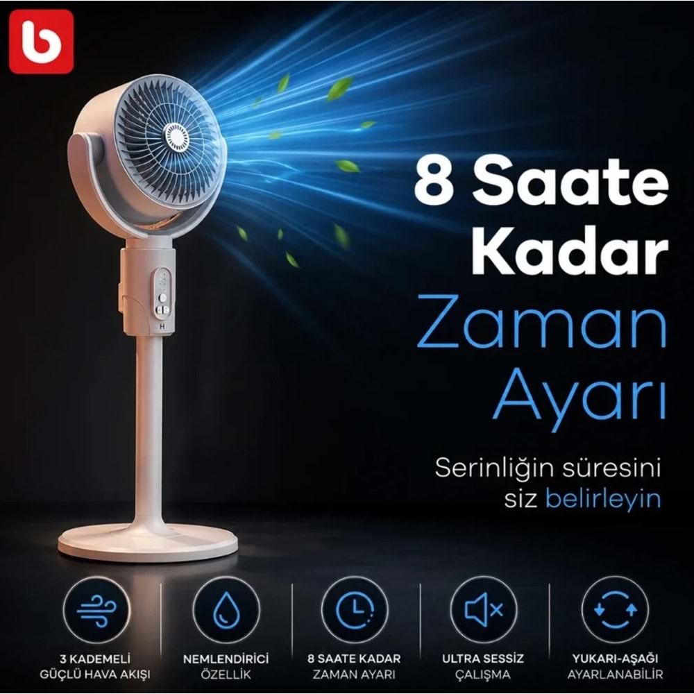 F1 AYAKLI ŞARJLI VANTİLATÖR