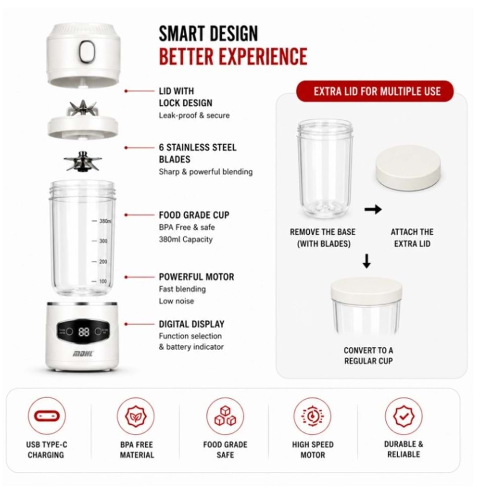 MDHL AJ-02 PORTABLE JUICER CUP