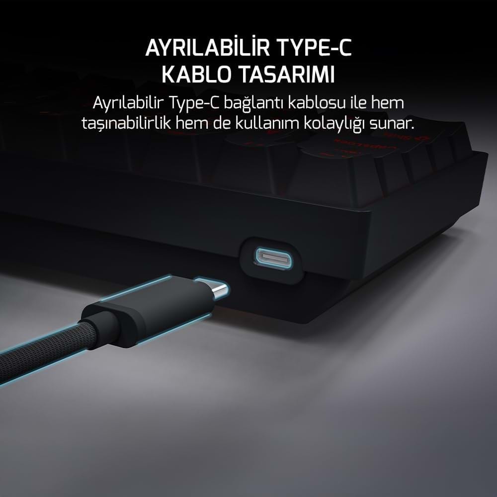 GAMEPOWER LYRA RGB 60M MEKANİK RED SWİTCH SİYAH KLAVYE