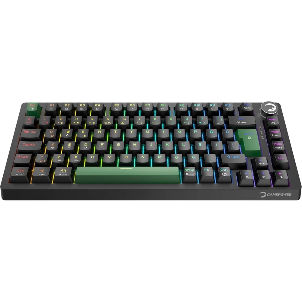 GAMEPOWER TIRUS HE80 8K HZ RGB MANYETİK SWITCH KABLOLU GAMING MEKANİK KLAVYE